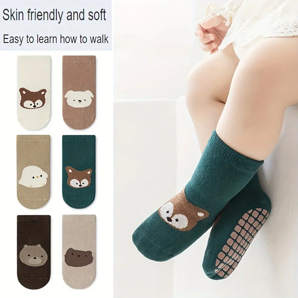 Unisex Baby Socks Non Slip - 6 pares de calcetines para trampolín